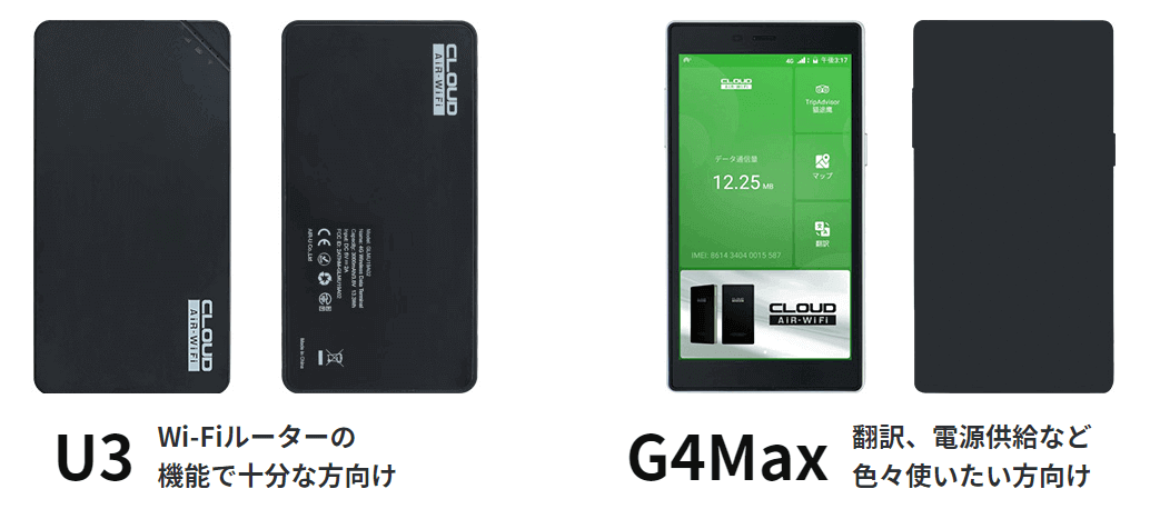 U3・G4Maxルーター