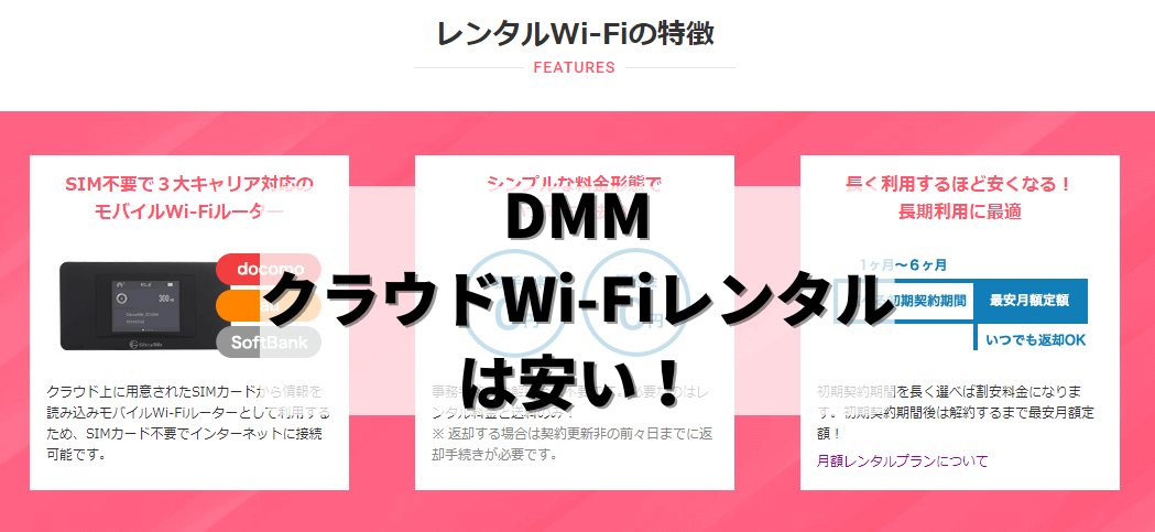 DMMWi-Fiレンタルの特徴紹介